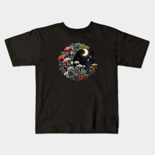 Moonflower Mushrooms Kids T-Shirt